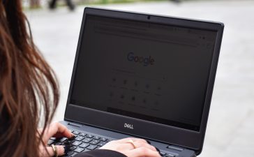 Woman searching on web
